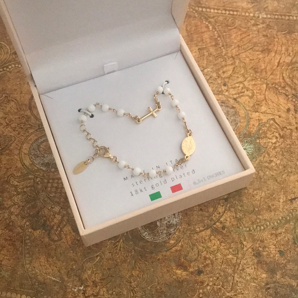 Mia Fiare 18 kt gold cross Guadalupe Bracelet made in Italy